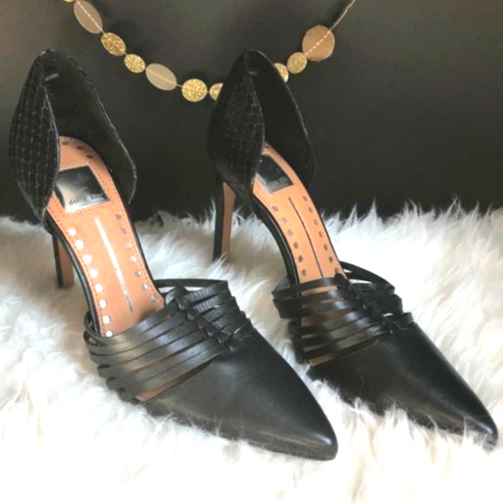 Dolce Vita Black D-Orsay Snakeskin Pumps 8